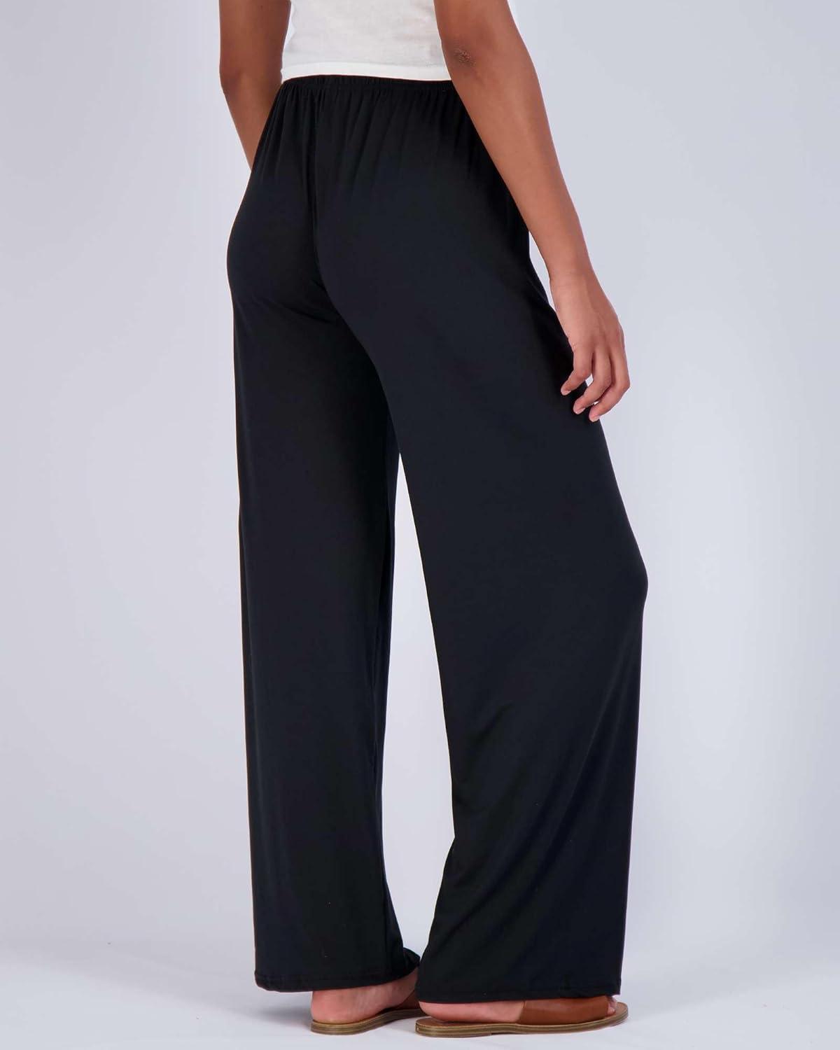 imageReal Essentials 3 Pack Soft Palazzo Pajama Pants for Women Wide Leg Comfortable Casual Lounge Yoga Bottoms Plus SizeSet 6