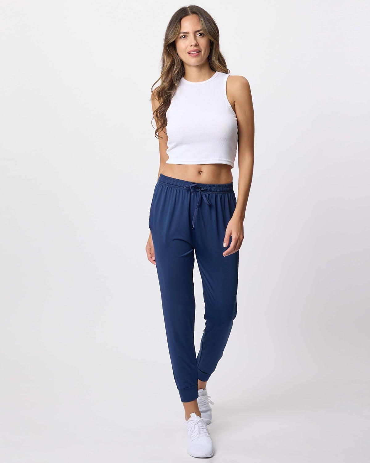 imageReal Essentials 3 Pack Womens DryFit Active Athletic Joggers Yoga Lounge Pants  Drawstring Available in Plus SizeSet 1