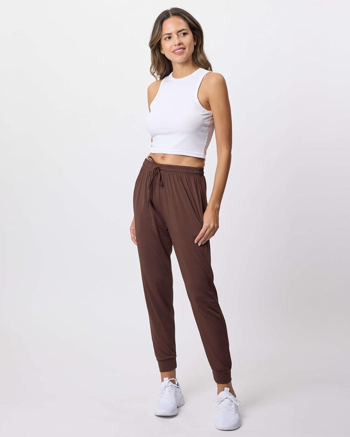 imageReal Essentials 3 Pack Womens DryFit Active Athletic Joggers Yoga Lounge Pants  Drawstring Available in Plus SizeSet 10