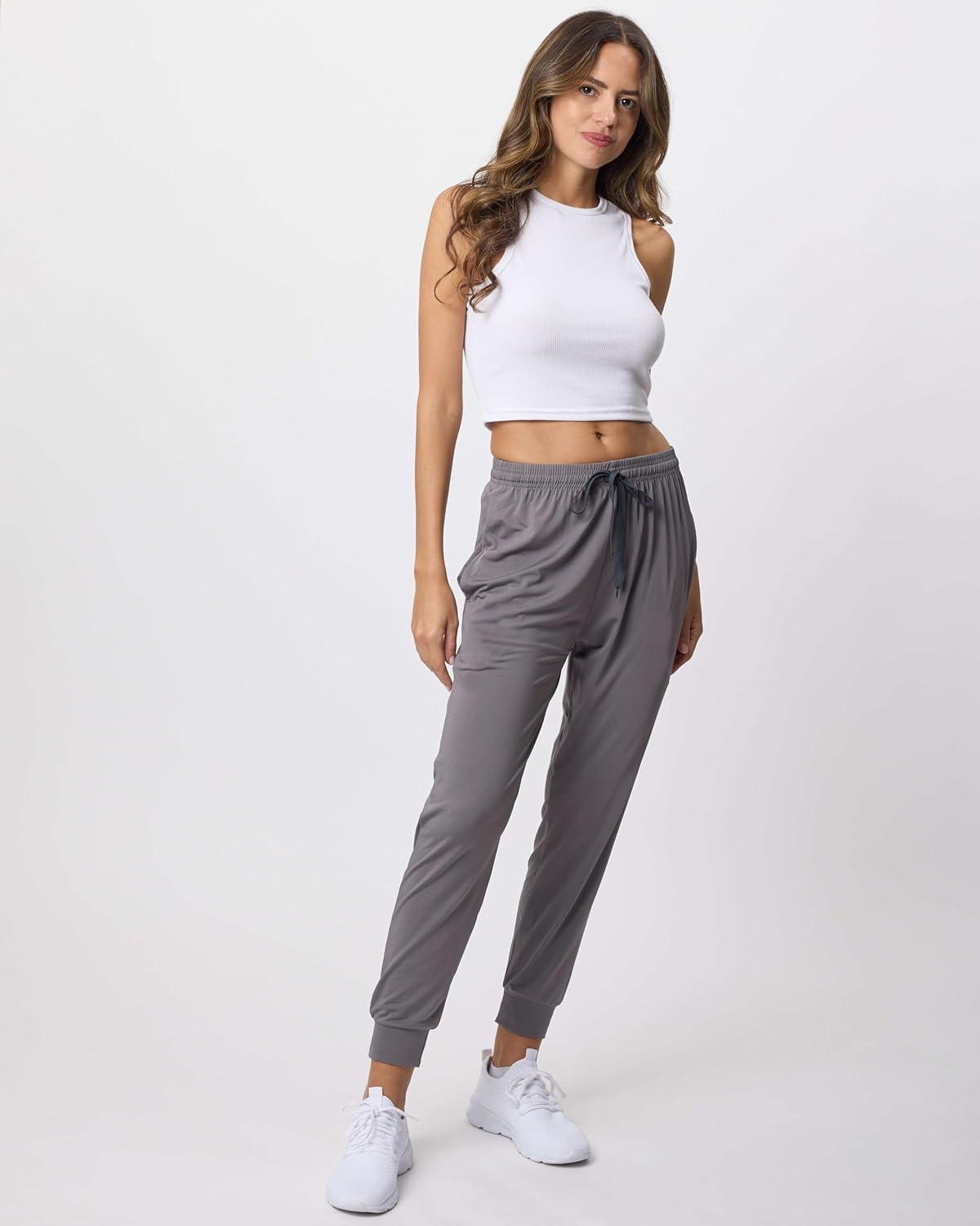 imageReal Essentials 3 Pack Womens DryFit Active Athletic Joggers Yoga Lounge Pants  Drawstring Available in Plus SizeSet 3