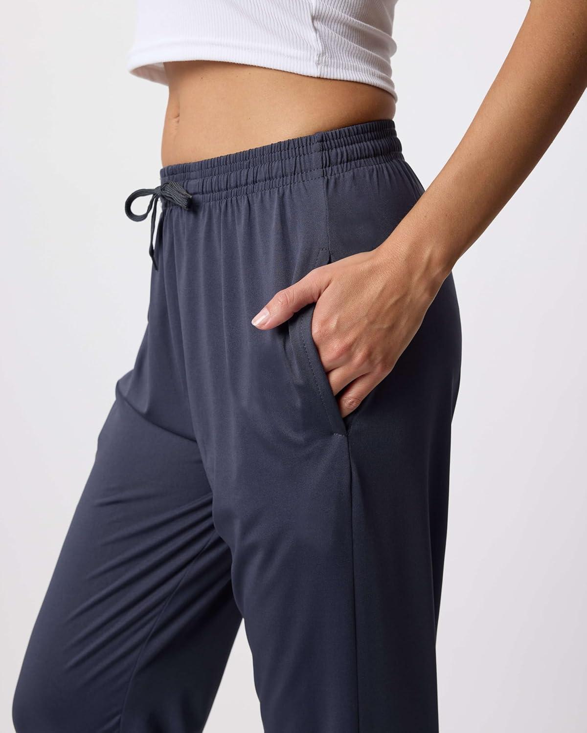 imageReal Essentials 3 Pack Womens DryFit Active Athletic Joggers Yoga Lounge Pants  Drawstring Available in Plus SizeSet 4