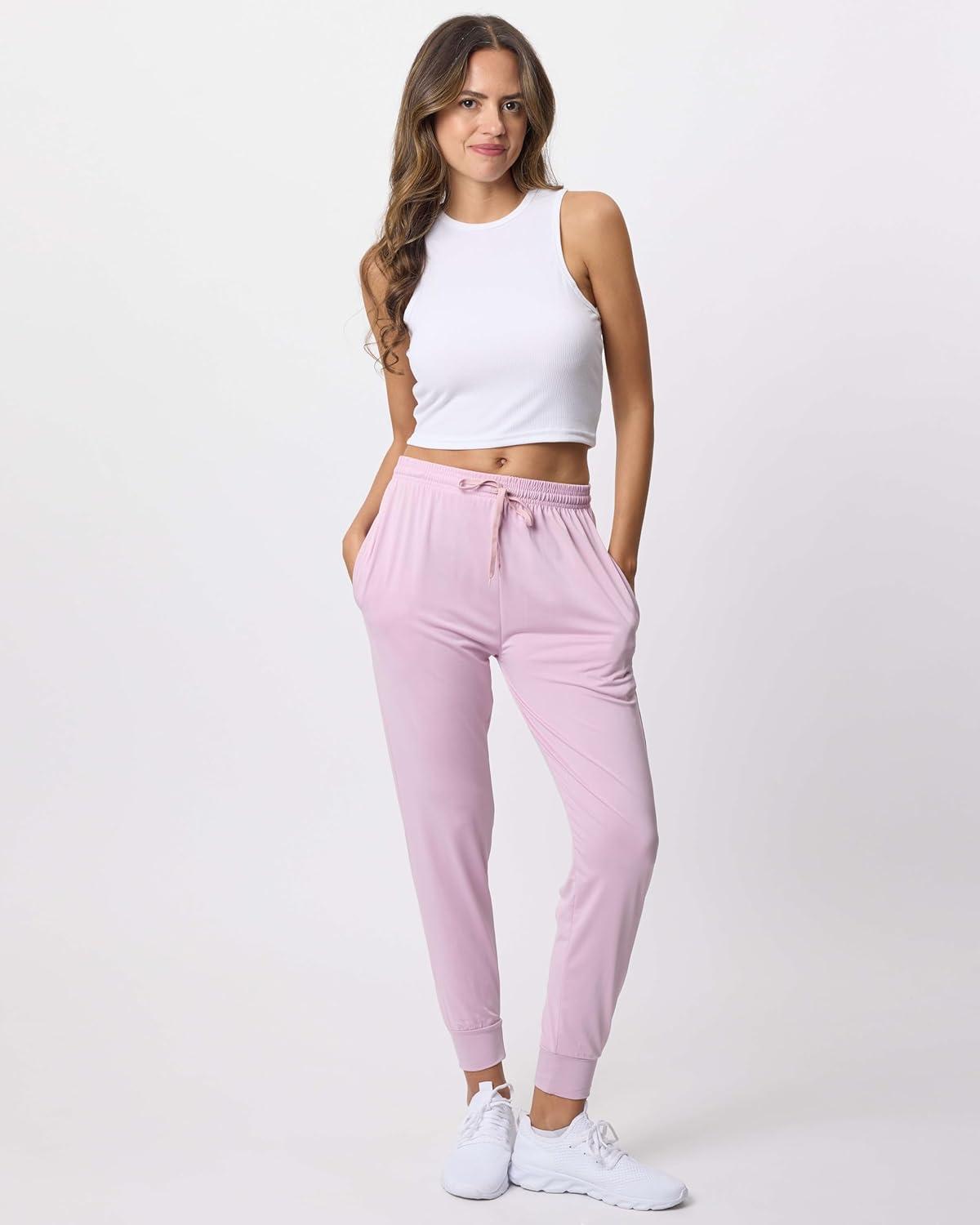 imageReal Essentials 3 Pack Womens DryFit Active Athletic Joggers Yoga Lounge Pants  Drawstring Available in Plus SizeSet 7