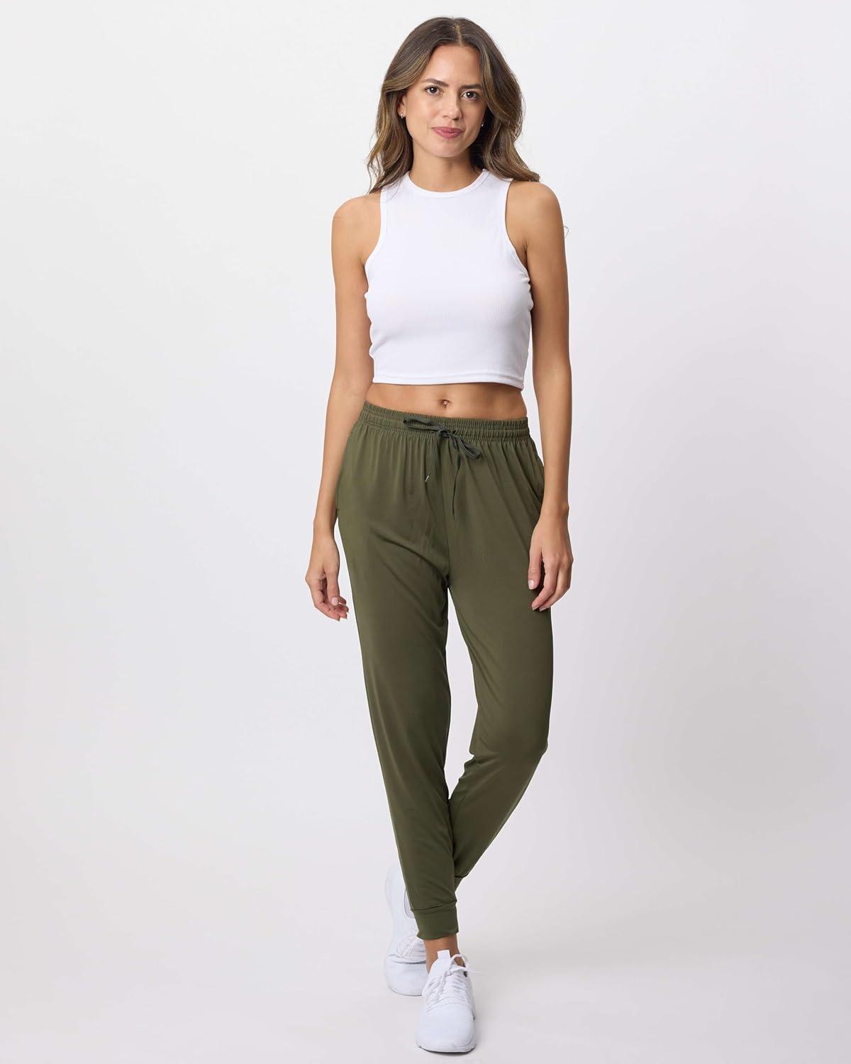 imageReal Essentials 3 Pack Womens DryFit Active Athletic Joggers Yoga Lounge Pants  Drawstring Available in Plus SizeSet 8