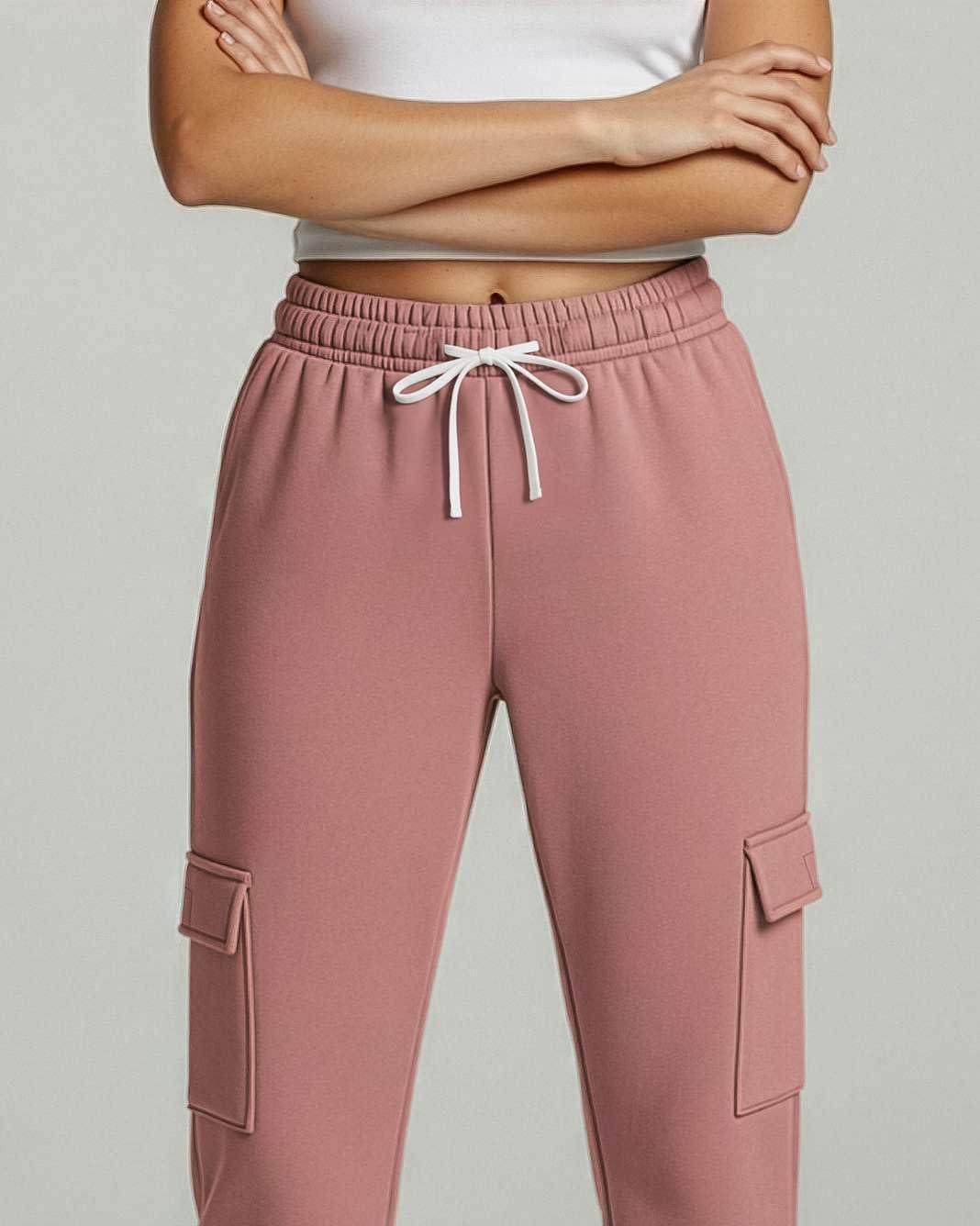 imageReal Essentials 3 Pack Womens Fleece Cargo Sweatpants Open Bottom Lounge ampamp Athletic Casual Pants with PocketsSet 1