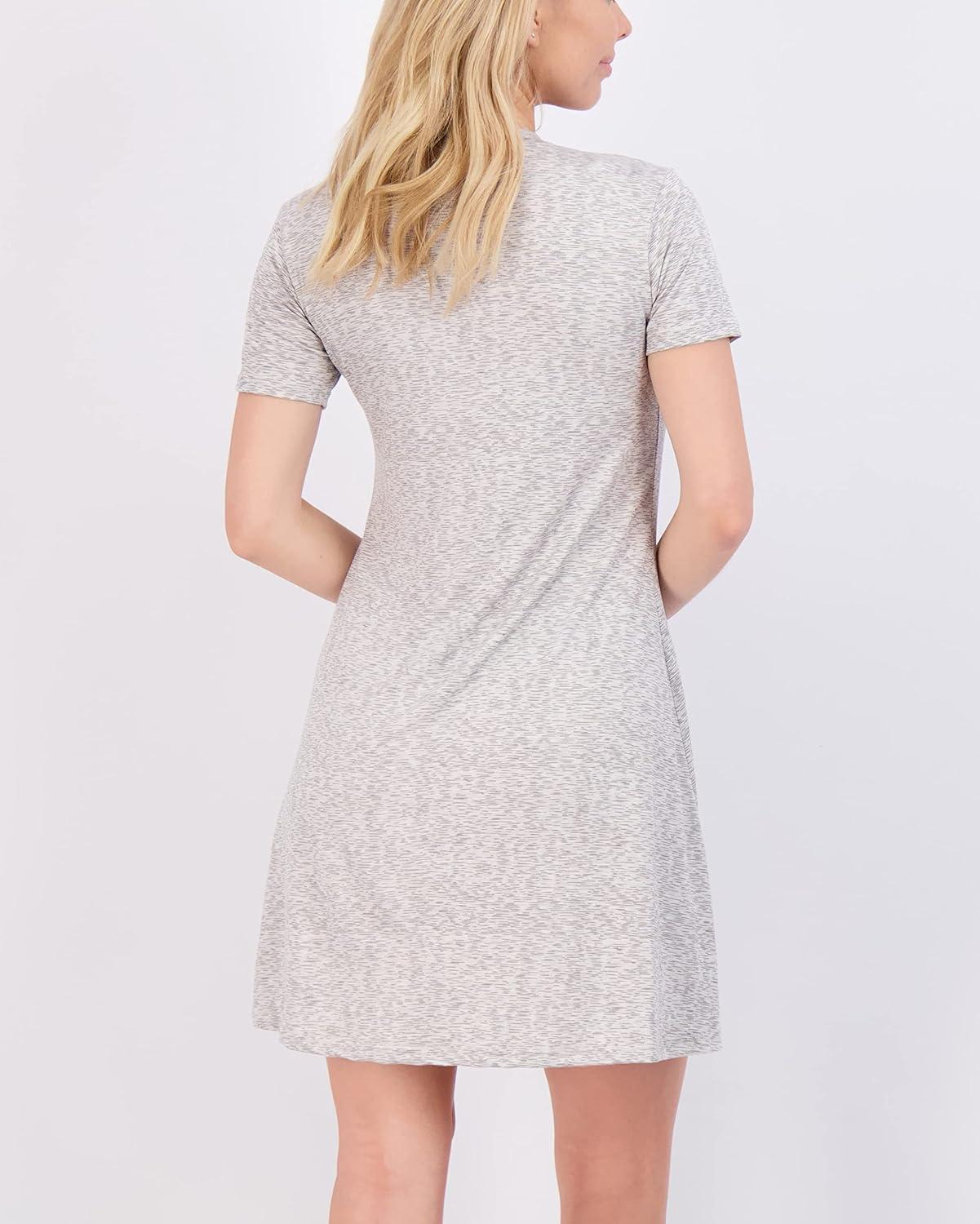 imageReal Essentials 3 Pack Womens Short Sleeve T Shirt Dress Swing Loose Casual Lounge Everyday Outfit Available in PlusSet 1