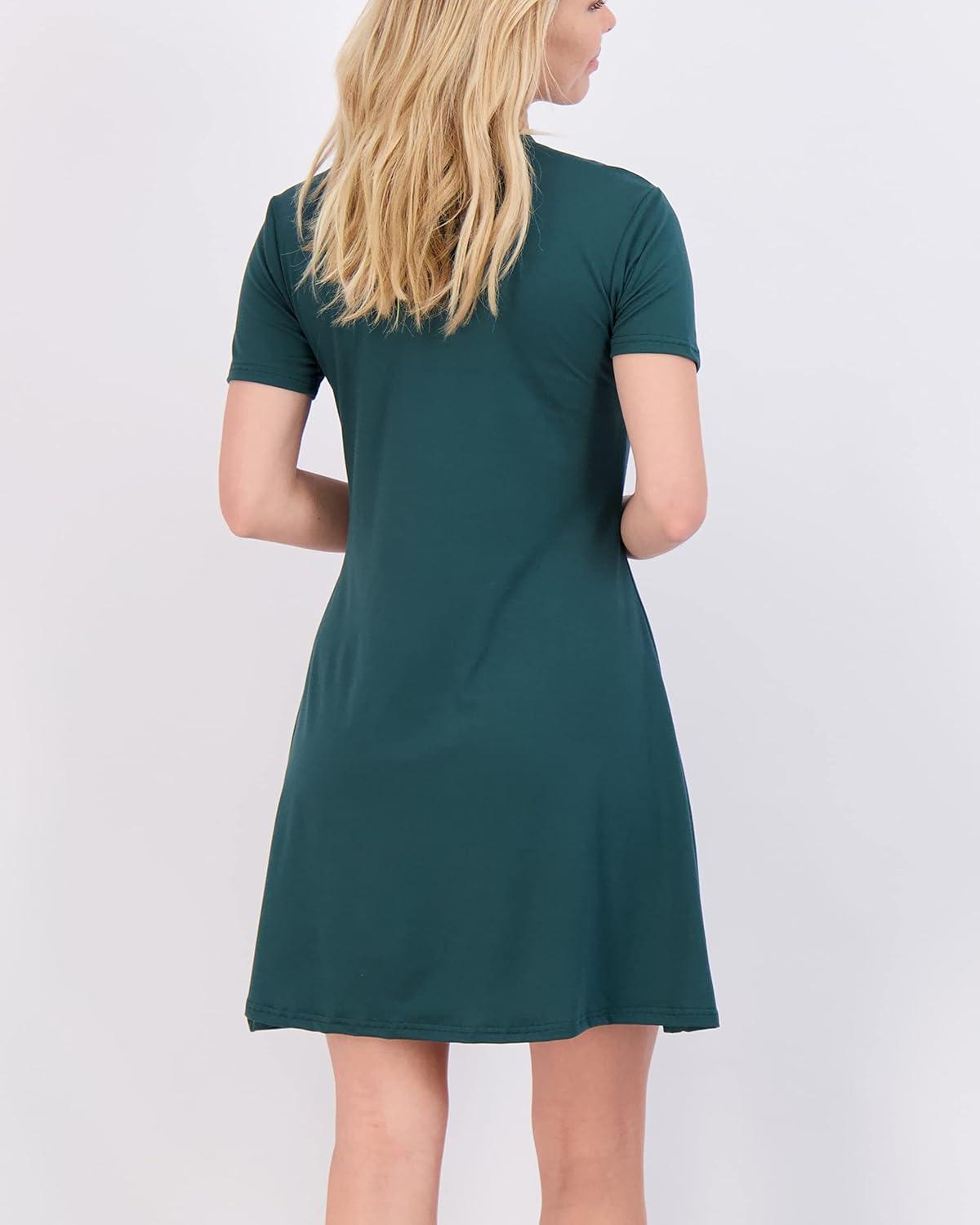 imageReal Essentials 3 Pack Womens Short Sleeve T Shirt Dress Swing Loose Casual Lounge Everyday Outfit Available in PlusSet 4