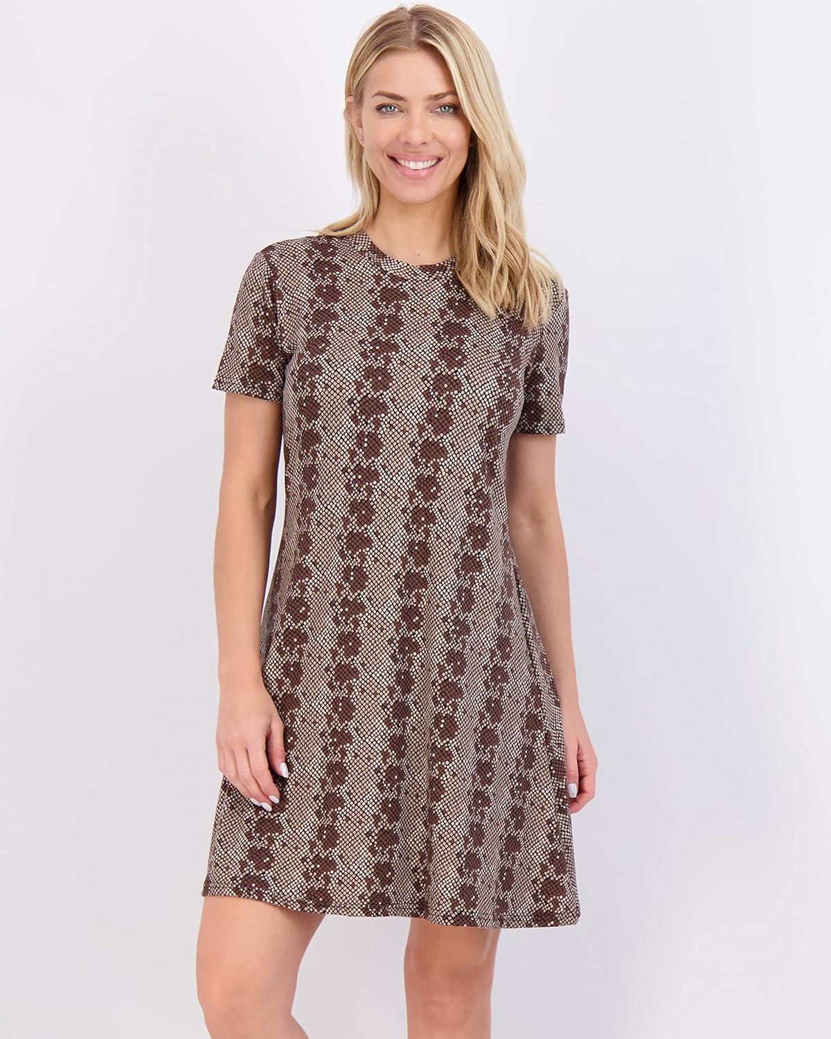 imageReal Essentials 3 Pack Womens Short Sleeve T Shirt Dress Swing Loose Casual Lounge Everyday Outfit Available in PlusSet 7