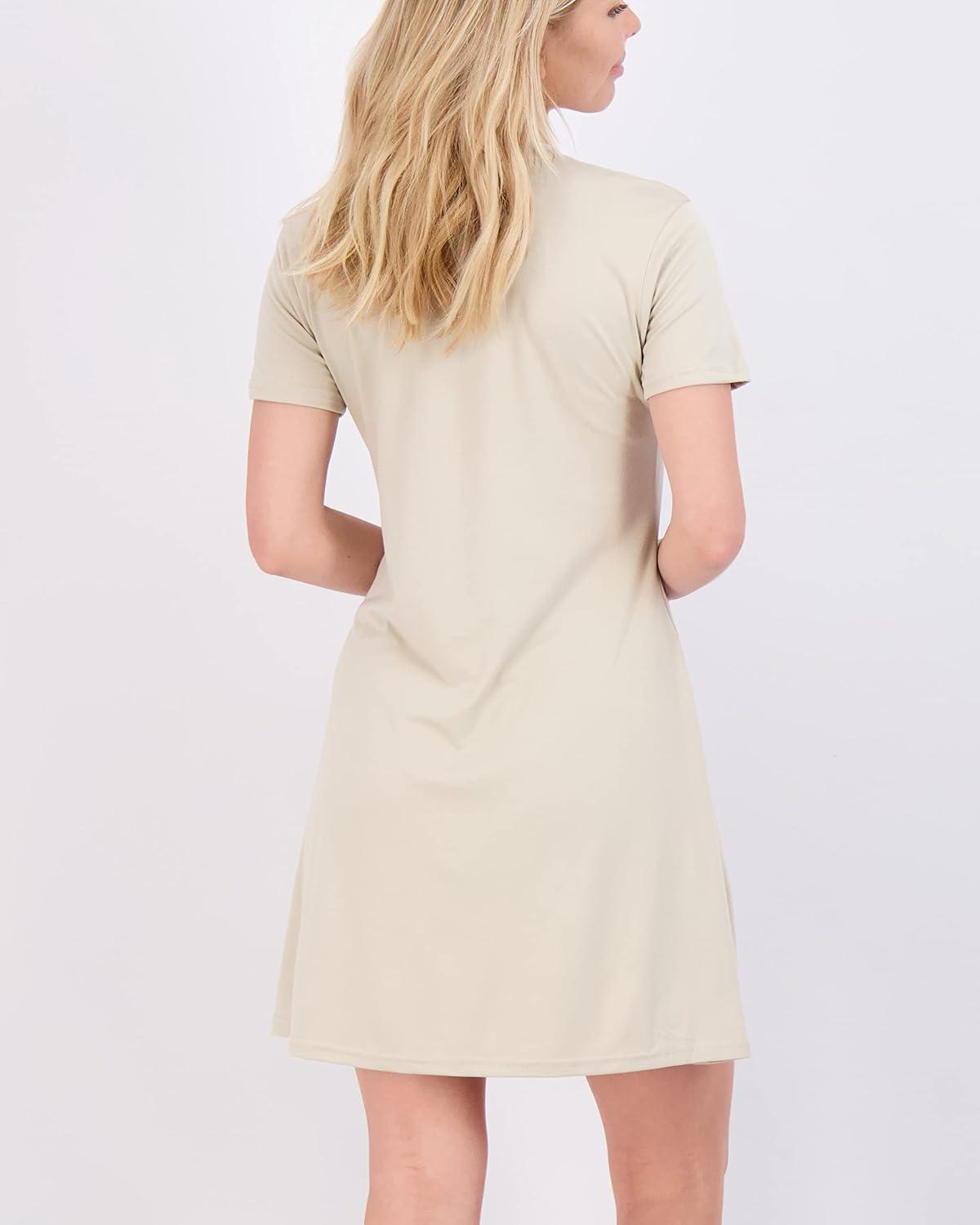 imageReal Essentials 3 Pack Womens Short Sleeve T Shirt Dress Swing Loose Casual Lounge Everyday Outfit Available in PlusSet 7