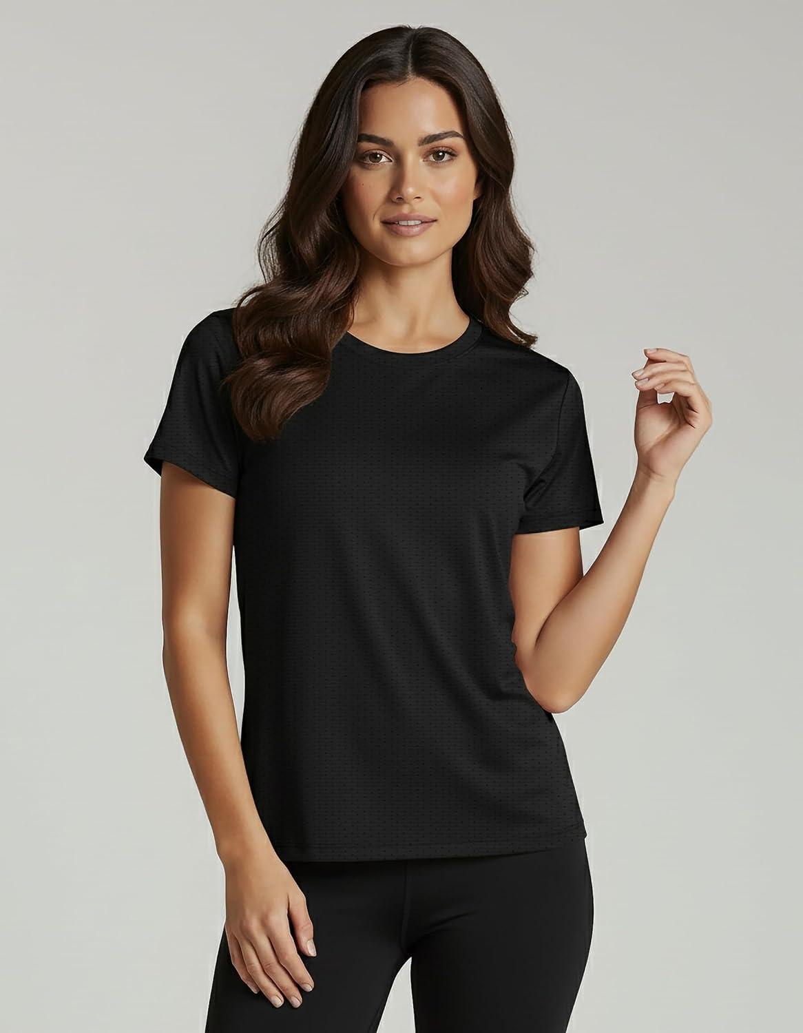 imageReal Essentials 5 Pack Womens Breeze Tech Short Sleeve TShirts Athletic Tops Gym Workout Yoga Tennis Activewear PlusSet 1