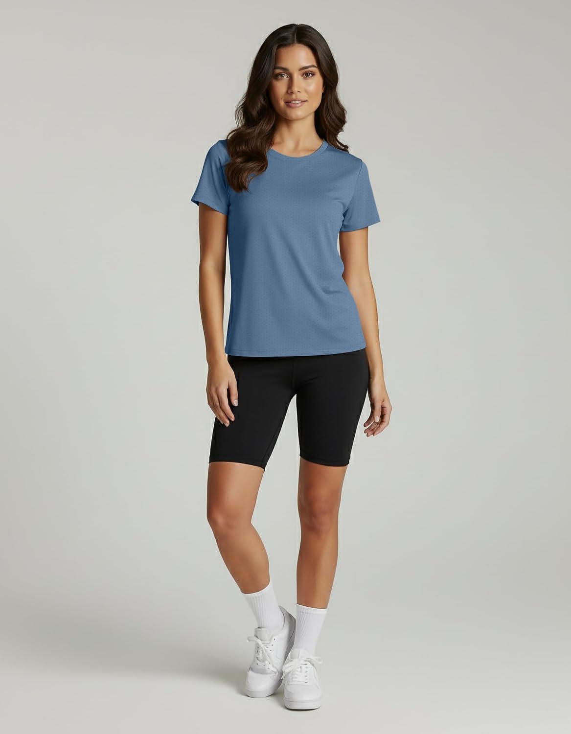 imageReal Essentials 5 Pack Womens Breeze Tech Short Sleeve TShirts Athletic Tops Gym Workout Yoga Tennis Activewear PlusSet 4