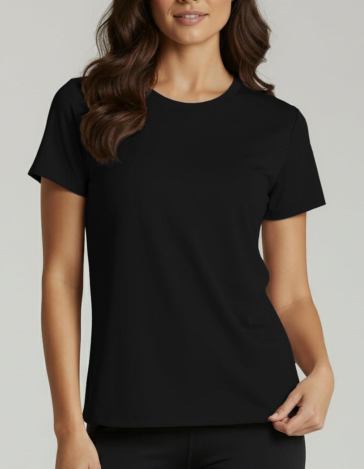 imageReal Essentials 5 Pack Womens Breeze Tech Short Sleeve TShirts Athletic Tops Gym Workout Yoga Tennis Activewear PlusSet 7