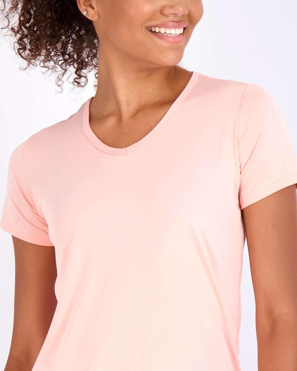 imageReal Essentials 5 Pack Womens Dry Fit Short Sleeve V Neck Workout Top  Fitness Gym Athletic Yoga TShirt Plus AvailableSet 11