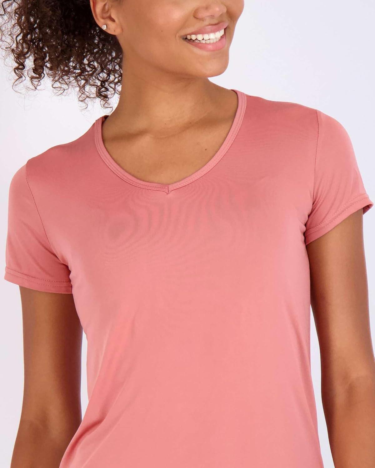 imageReal Essentials 5 Pack Womens Dry Fit Short Sleeve V Neck Workout Top  Fitness Gym Athletic Yoga TShirt Plus AvailableSet 12