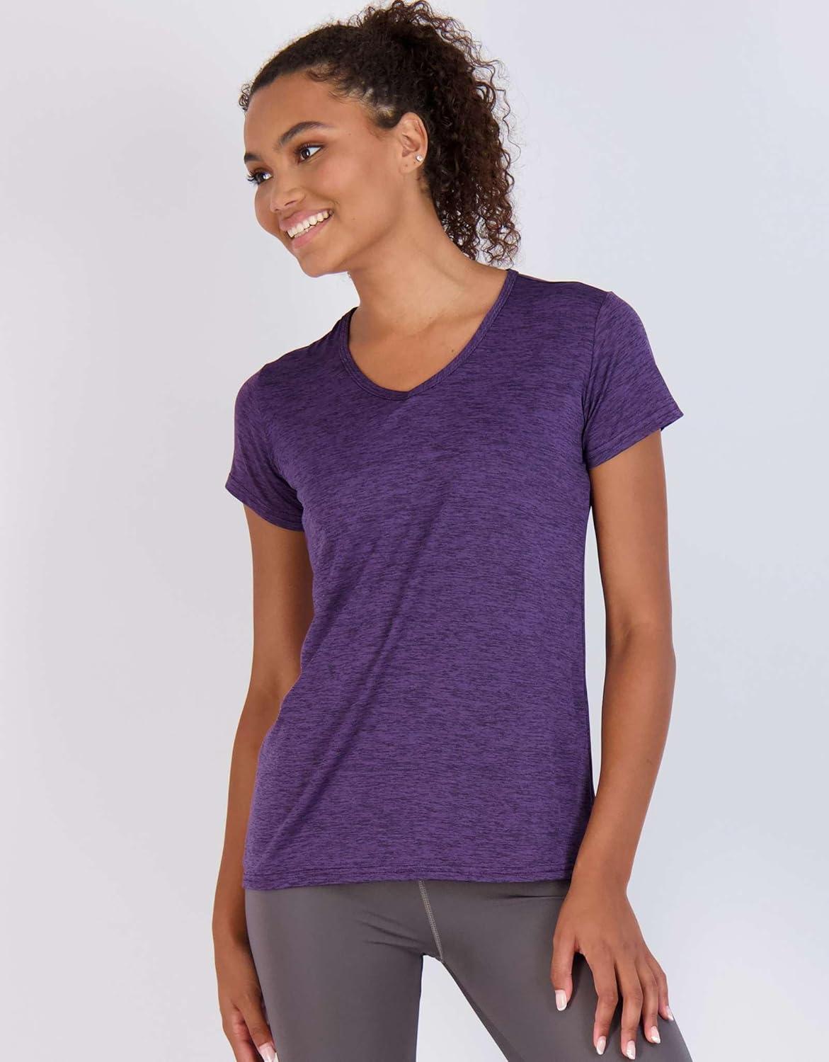 imageReal Essentials 5 Pack Womens Dry Fit Short Sleeve V Neck Workout Top  Fitness Gym Athletic Yoga TShirt Plus AvailableSet 14