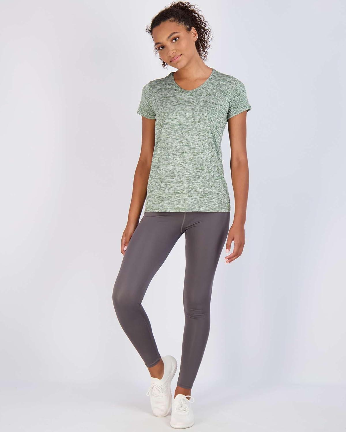 imageReal Essentials 5 Pack Womens Dry Fit Short Sleeve V Neck Workout Top  Fitness Gym Athletic Yoga TShirt Plus AvailableSet 14