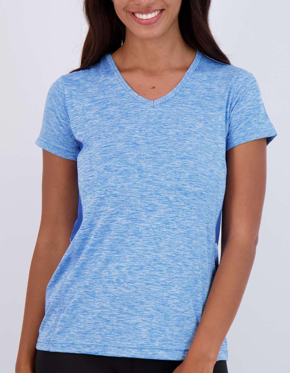 imageReal Essentials 5 Pack Womens Dry Fit Short Sleeve V Neck Workout Top  Fitness Gym Athletic Yoga TShirt Plus AvailableSet 4