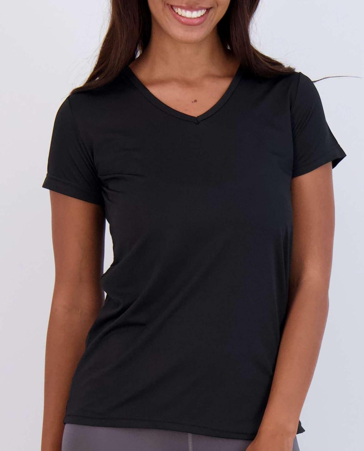 imageReal Essentials 5 Pack Womens Dry Fit Short Sleeve V Neck Workout Top  Fitness Gym Athletic Yoga TShirt Plus AvailableSet 5