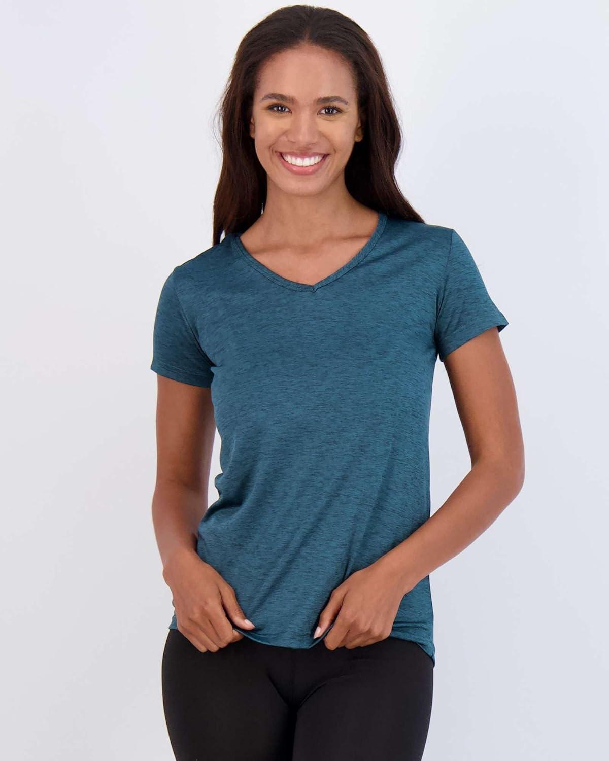imageReal Essentials 5 Pack Womens Dry Fit Short Sleeve V Neck Workout Top  Fitness Gym Athletic Yoga TShirt Plus AvailableSet 7