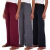 imageReal Essentials 3 Pack Soft Palazzo Pajama Pants for Women Wide Leg Comfortable Casual Lounge Yoga Bottoms Plus SizeSet 2