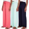 imageReal Essentials 3 Pack Soft Palazzo Pajama Pants for Women Wide Leg Comfortable Casual Lounge Yoga Bottoms Plus SizeSet 8