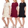 imageReal Essentials 3 Pack Womens Short Sleeve T Shirt Dress Swing Loose Casual Lounge Everyday Outfit Available in PlusSet 2