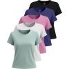 imageReal Essentials 5 Pack Womens Breeze Tech Short Sleeve TShirts Athletic Tops Gym Workout Yoga Tennis Activewear PlusSet 1