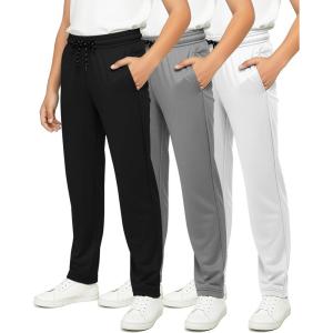 imageReal Essentials 3 Pack Boys Mesh Open Bottom Active Sweatpants with Pockets ampamp DrawstringSet 11