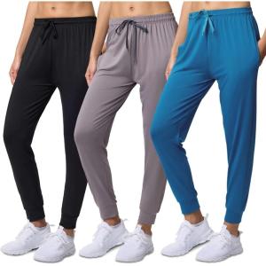 imageReal Essentials 3 Pack Womens DryFit Active Athletic Joggers Yoga Lounge Pants  Drawstring Available in Plus SizeSet 3