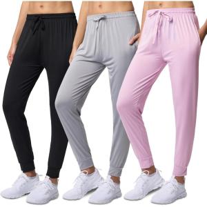 imageReal Essentials 3 Pack Womens DryFit Active Athletic Joggers Yoga Lounge Pants  Drawstring Available in Plus SizeSet 7