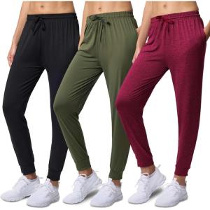 imageReal Essentials 3 Pack Womens DryFit Active Athletic Joggers Yoga Lounge Pants  Drawstring Available in Plus SizeSet 8
