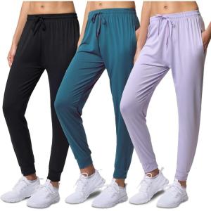imageReal Essentials 3 Pack Womens DryFit Active Athletic Joggers Yoga Lounge Pants  Drawstring Available in Plus SizeSet 9