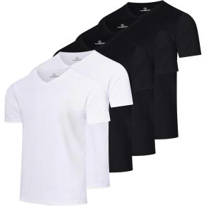 imageReal Essentials 5 Pack Mens Mesh Quick Dry Short Sleeve VNeck TShirt  Athletic Performance Available in Big ampamp TallSet 3