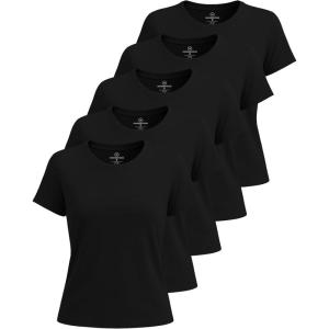 imageReal Essentials 5 Pack Womens Breeze Tech Short Sleeve TShirts Athletic Tops Gym Workout Yoga Tennis Activewear PlusSet 7