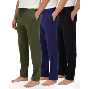 imageReal Essentials 3 Pack Mens Soft Cotton Flannel Pajama Pants PJ Lounge Bottoms Elastic Waist Pockets Big and TallCotton Set 4