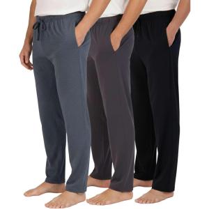 imageReal Essentials 3 Pack Mens Soft Cotton Flannel Pajama Pants PJ Lounge Bottoms Elastic Waist Pockets Big and TallCotton Set 5