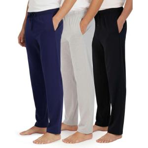 imageReal Essentials 3 Pack Mens Soft Cotton Flannel Pajama Pants PJ Lounge Bottoms Elastic Waist Pockets Big and TallCotton Set 6