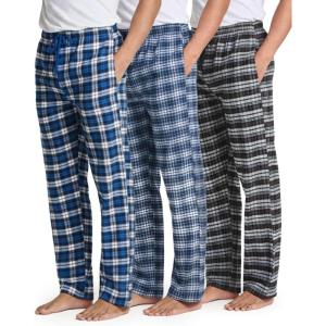 imageReal Essentials 3 Pack Mens Soft Cotton Flannel Pajama Pants PJ Lounge Bottoms Elastic Waist Pockets Big and TallFlannel Set 1