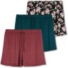imageReal Essentials 3 Pack Womens Pajama Shorts Sleep Lounge Sweatshorts Comfy Sleepwear Bottoms Available In Plus SizeSet F