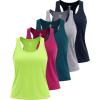 imageReal Essentials 5 Pack Womens Racerback Tank Top DryFit Athletic Performance Yoga Activewear Available in Plus SizeSet 12