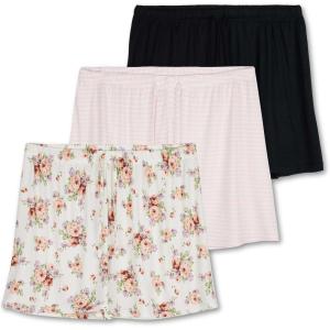 imageReal Essentials 3 Pack Womens Pajama Shorts Sleep Lounge Sweatshorts Comfy Sleepwear Bottoms Available In Plus SizeSet E