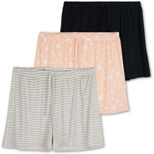 imageReal Essentials 3 Pack Womens Pajama Shorts Sleep Lounge Sweatshorts Comfy Sleepwear Bottoms Available In Plus SizeSet a