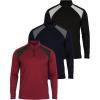 imageReal Essentials 3 Pack Mens Mesh Long Sleeve Athletic Quarter Zip Pullover  Outdoor UPF 50 Available in Big ampamp TallSet 8