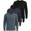 imageReal Essentials 4 Pack Mens 100 Cotton Long Sleeve Crew Neck TShirt  Soft Work Casual Jersey TeesSet 7