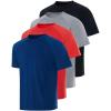 imageReal Essentials 4 Pack Mens Short Sleeve Rash Guard Shirt Quick Dry UPF 50 Sun Protection Swim Available in Big ampamp TallSet 7