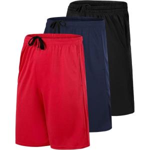 imageReal Essentials 3 Pack Mens Mesh Basketball ampamp Athletic Performance Gym Shorts with Pockets S3XSet 2