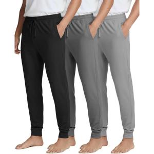 imageReal Essentials 3 Pack Mens Soft Lounge Sleep Joggers  Pajama Pants Drawstring ampamp Pockets Available in Big ampamp TallSet 10