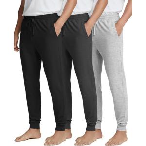 imageReal Essentials 3 Pack Mens Soft Lounge Sleep Joggers  Pajama Pants Drawstring ampamp Pockets Available in Big ampamp TallSet 11