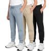 imageReal Essentials 3 Pack Boys Cotton Fleece Jogger Sweatpants  Active Athletic Youth Pants for Teens with PocketsSet K