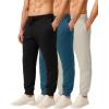 imageReal Essentials 3 Pack Mens Jogger Sweatpants  Cotton Fleece Bottoms Athletic Pants with Pockets Big ampamp Tall AvailableSet L