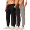 imageReal Essentials 3 Pack Mens Jogger Sweatpants  Cotton Fleece Bottoms Athletic Pants with Pockets Big ampamp Tall AvailableSet M